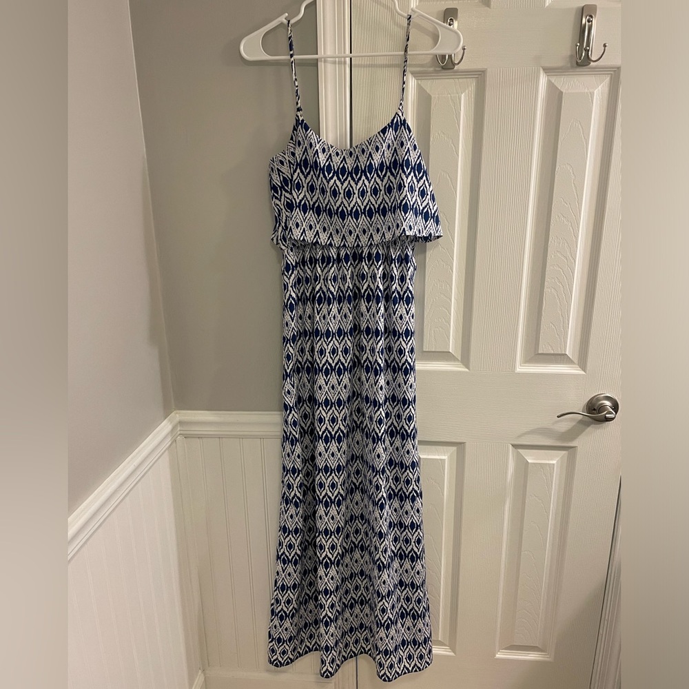 Takara Blue and White Maxi Dress